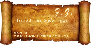 Fleischman Györgyi névjegykártya
